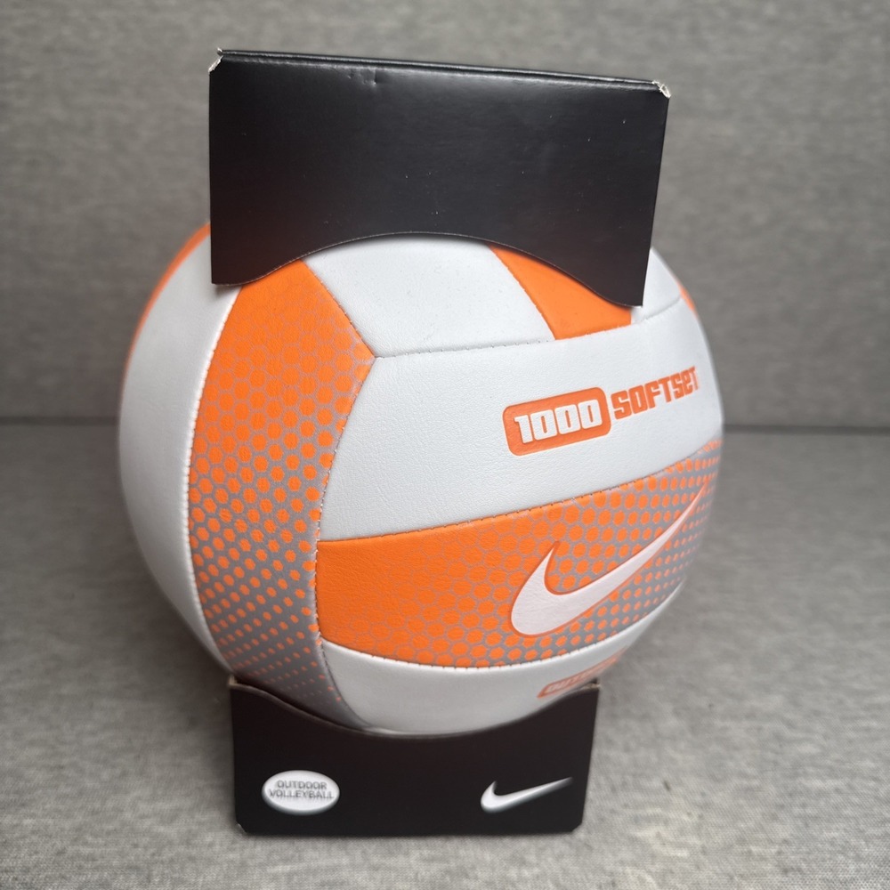 Nike 1000 Softset Outdoor Volleyball Size 5 Orange/White/Gray Composite Leather